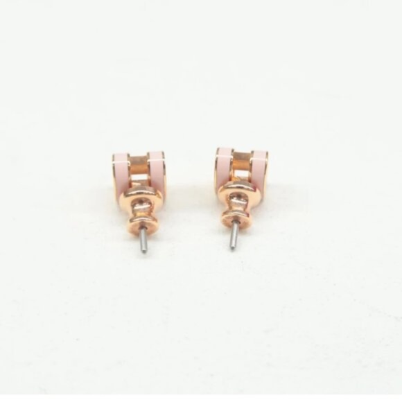 100% Hermes Pop H Mini Enamel Stud Earrings - Picture 8 of 11